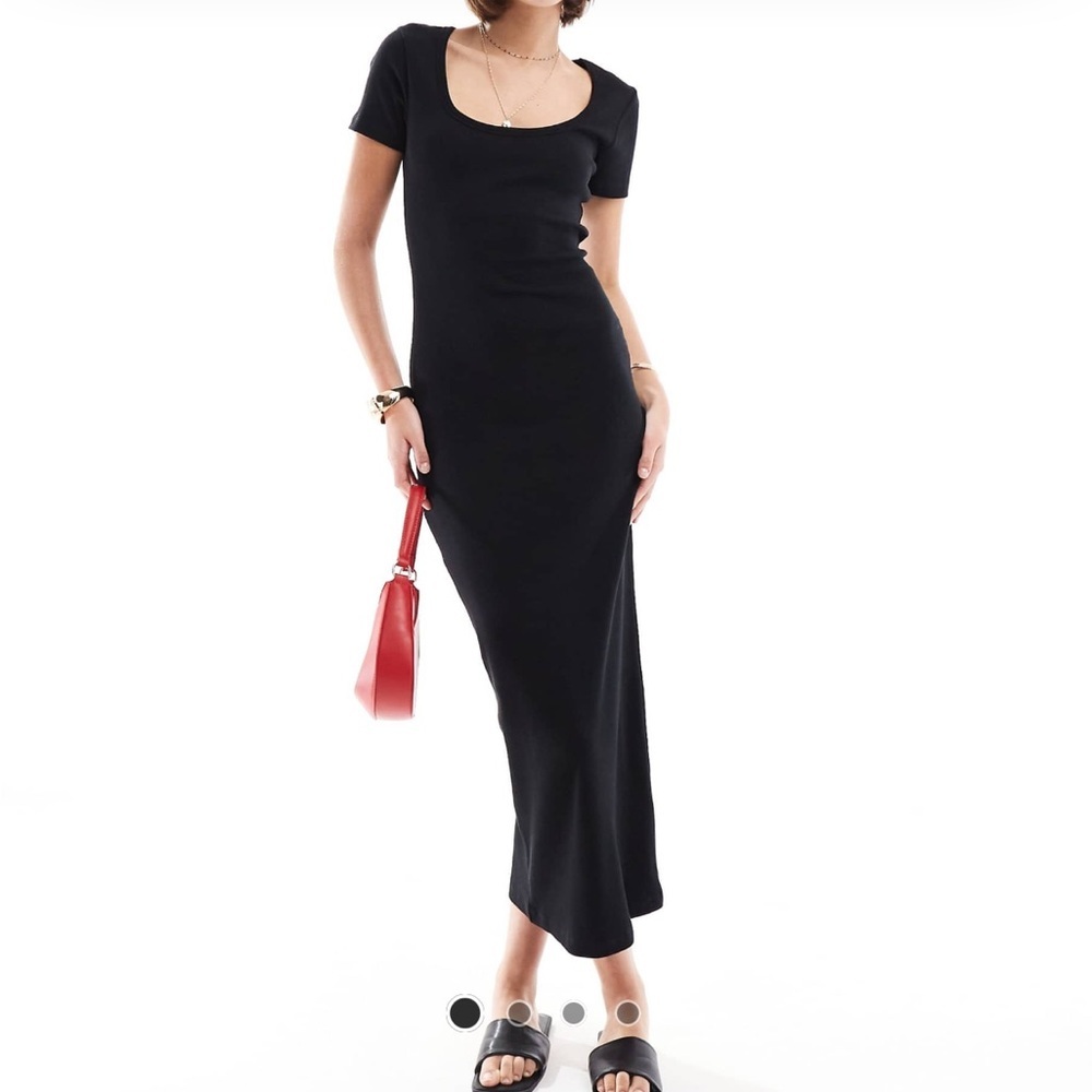 ASOS BLACK RIBBED DRESS